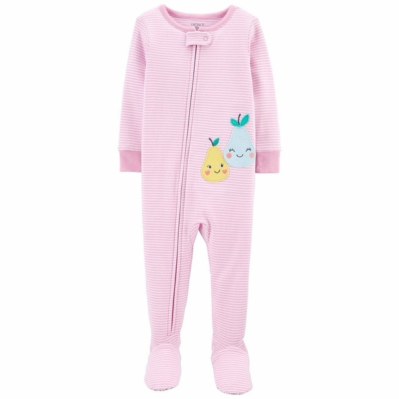 Carters Pear Snug Fit Cotton Footie One Piece PJs - Toddler Girl size 24 months - Picture 2 of 9